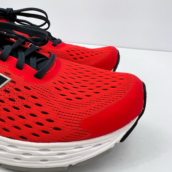 NEW BALANCE RUNNING SHOES, US MEN’S SIZE 10, TOP IS RED AND NAVY BLUE COLOR - Picture 7 of 16